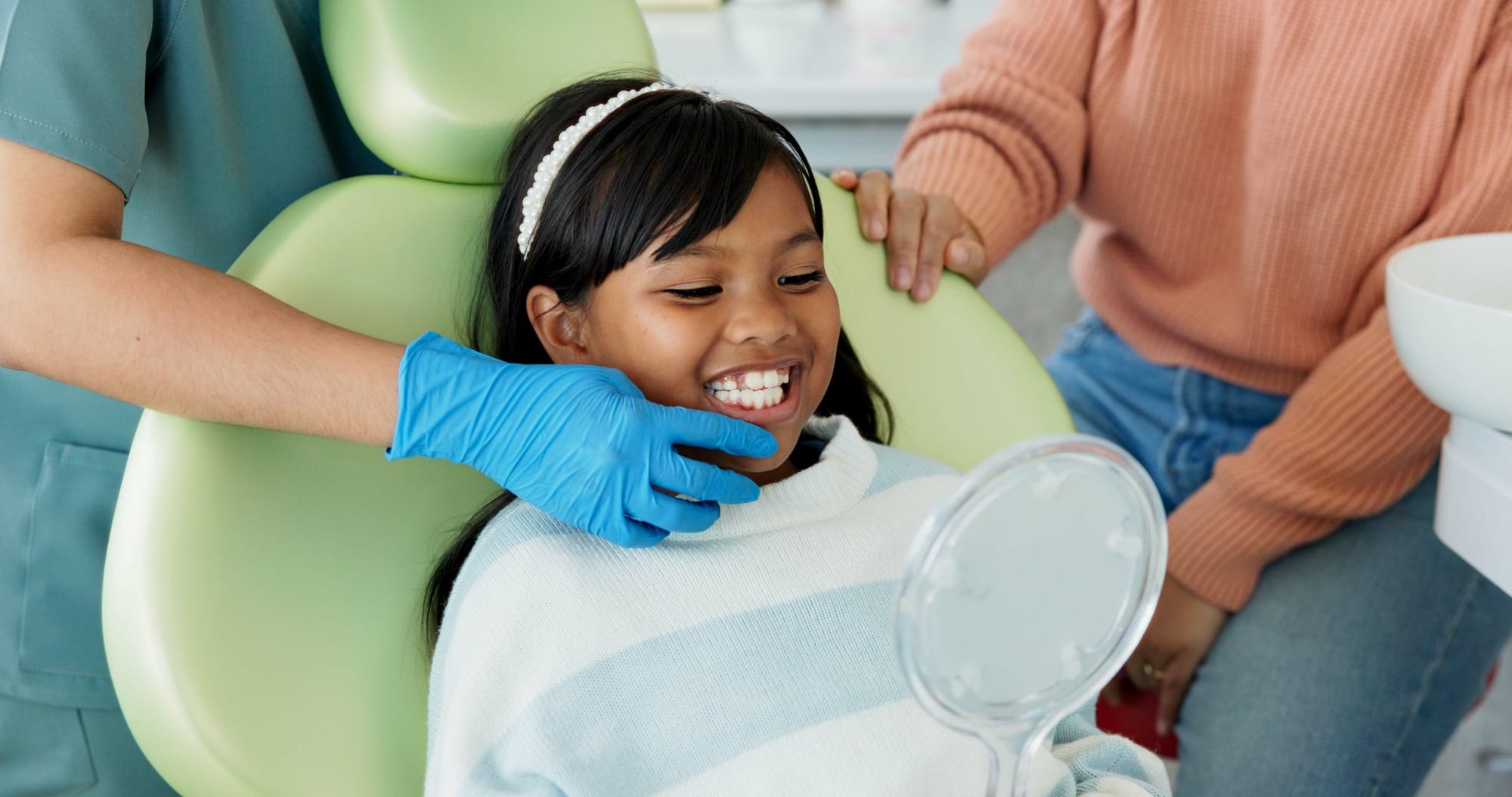 Child, dentist or examination of teeth in surgery, trust or patient by doctor for oral hygiene. Gir Child, dentist or examination of teeth in surgery, trust or patient by doctor for oral hygiene. Gir