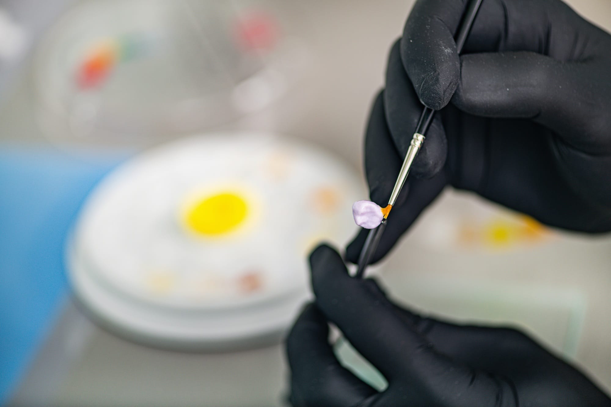 Prosthodontics. Dental Technician Making a Crown. Prosthodontics. Dental Technician Making a Crown.