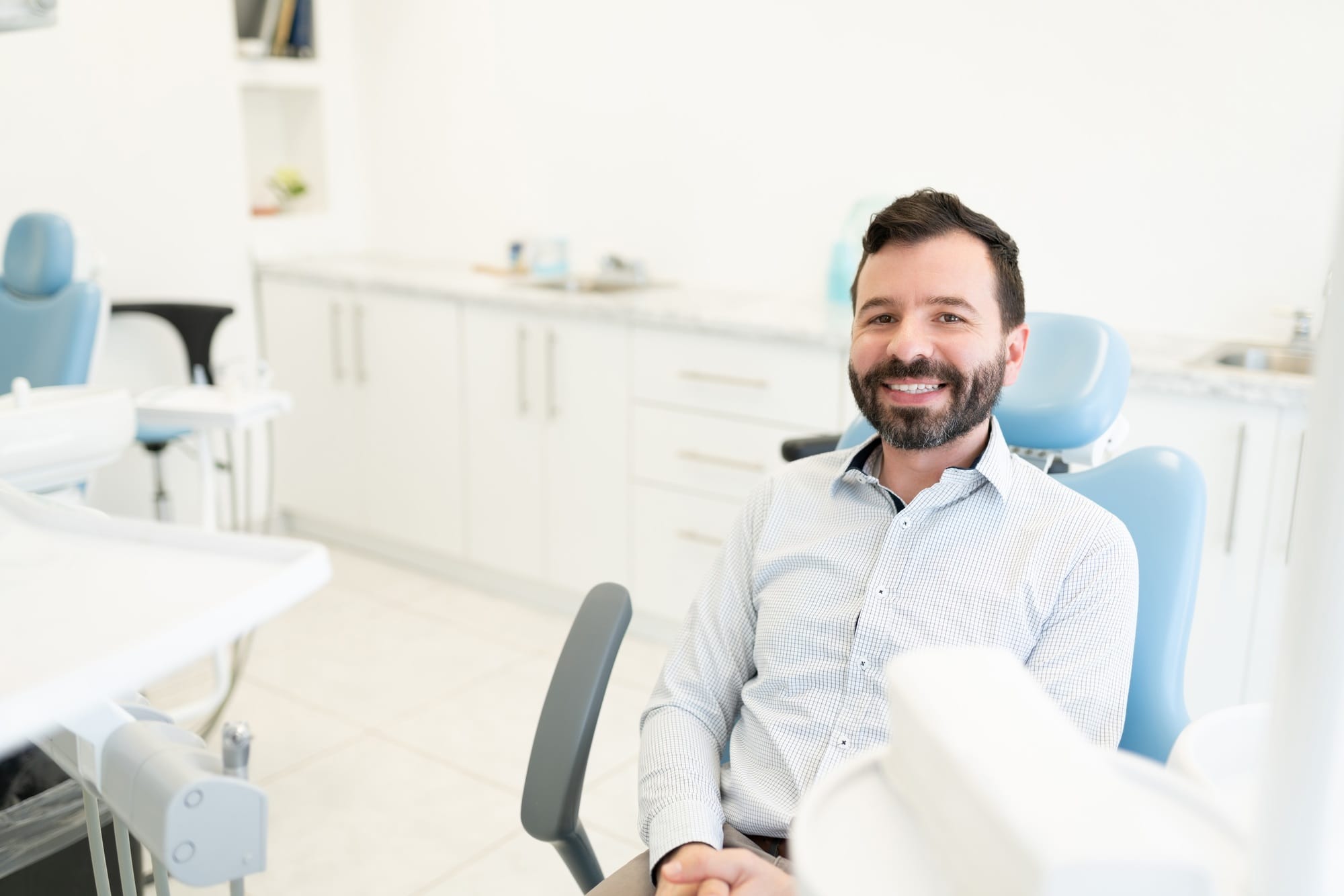Man Visiting Dental Clinic For Checkup