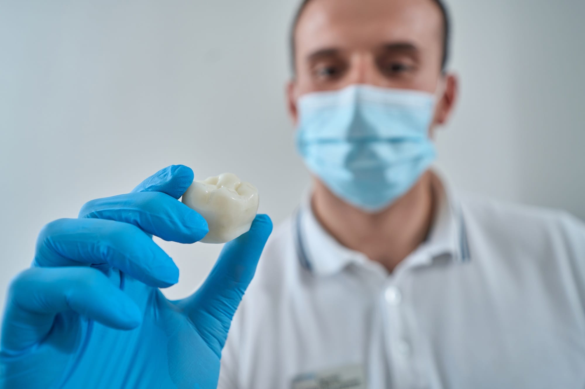 Professional dentist carrying out tooth restoration procedure Professional dentist carrying out tooth restoration procedure
