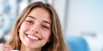 Orthodontic patient smiling
